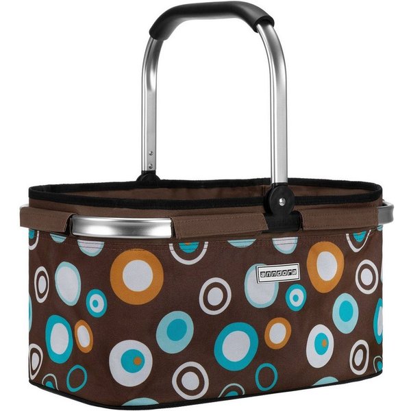 anndora Einkaufskorb mit stabilem Aluminiumrahmen, 22 l, Stoff durch Klettverschluss leicht abnehmbar zum Reinigen