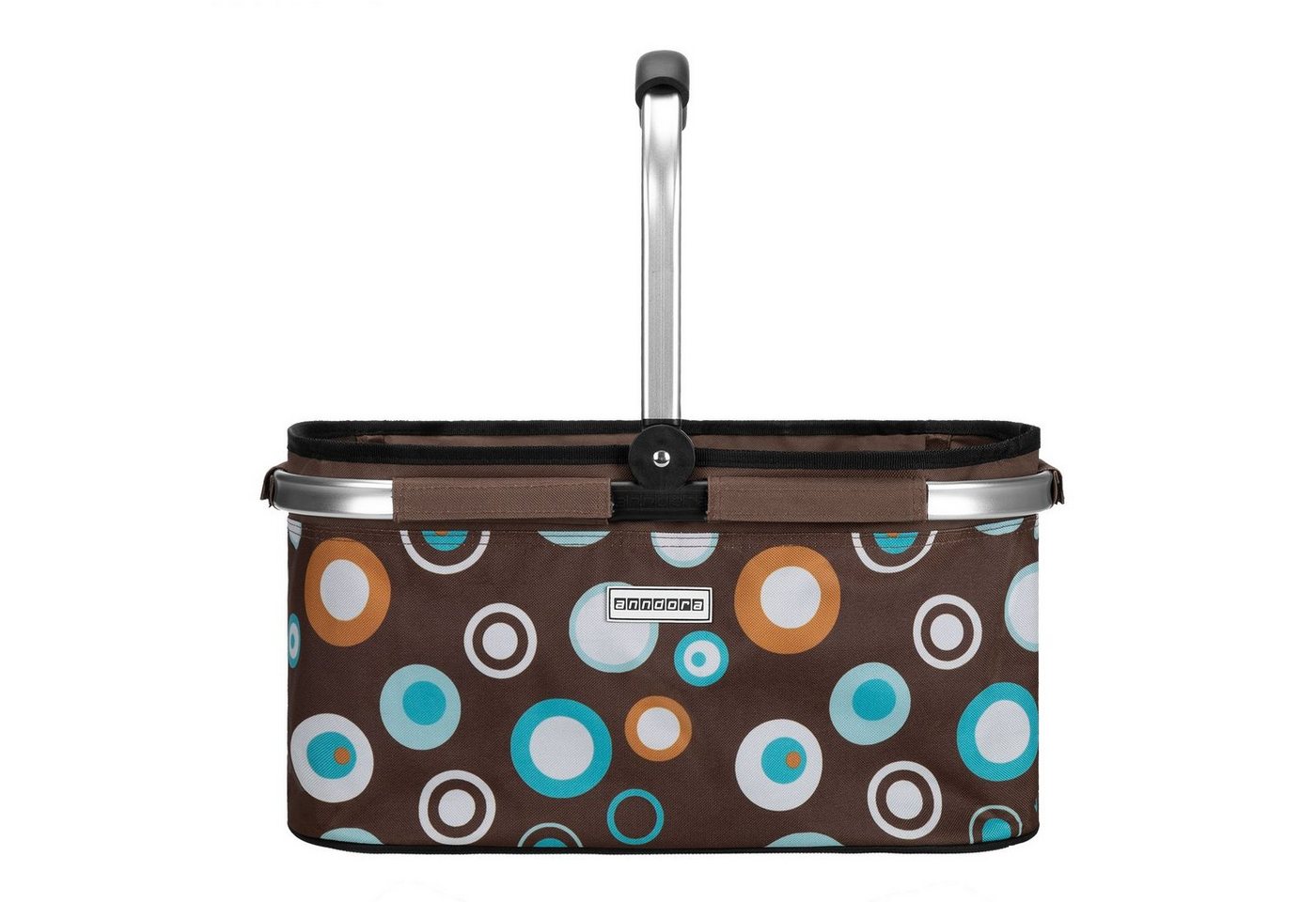 anndora Einkaufskorb mit stabilem Aluminiumrahmen, 22 l, Stoff durch Klettverschluss leicht abnehmbar zum Reinigen – Bild 3 von 5