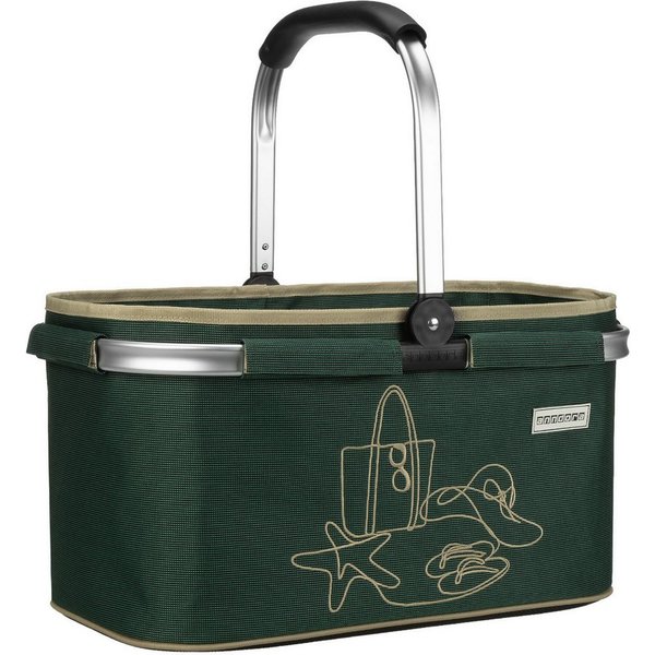 anndora Einkaufskorb mit stabilem Aluminiumrahmen, 22 l, Stoff durch Klettverschluss leicht abnehmbar zum Reinigen