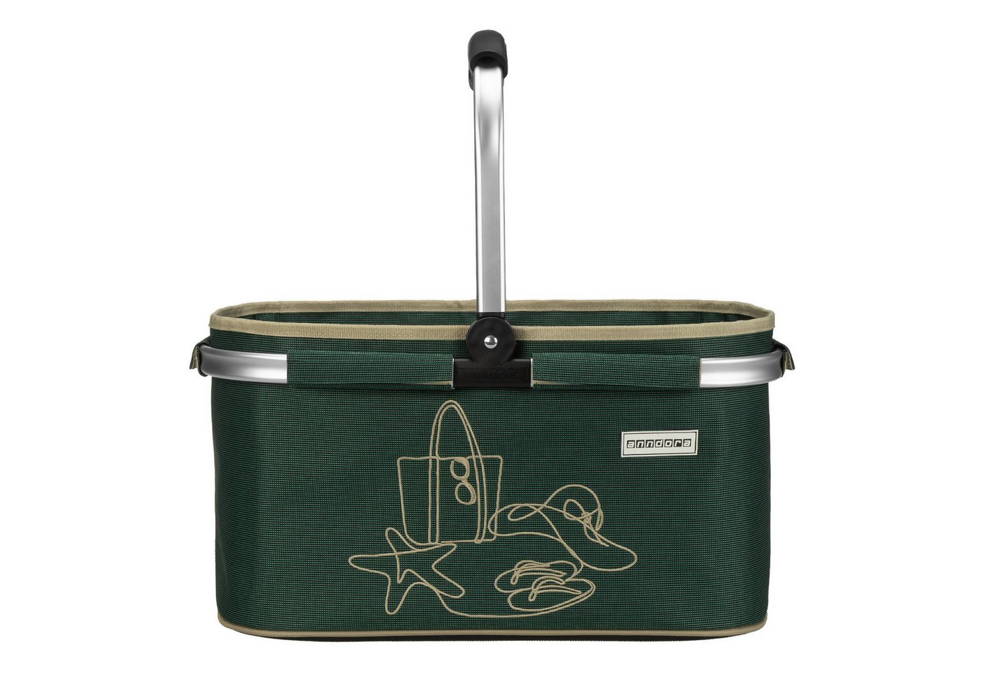 anndora Einkaufskorb mit stabilem Aluminiumrahmen, 22 l, Stoff durch Klettverschluss leicht abnehmbar zum Reinigen – Bild 2 von 5