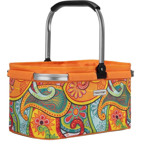 anndora Einkaufskorb mit stabilem Aluminiumrahmen, 22 l, Stoff durch Klettverschluss leicht abnehmbar zum Reinigen