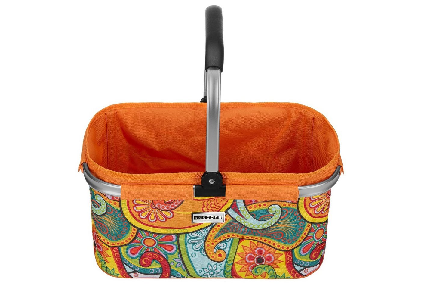 anndora Einkaufskorb mit stabilem Aluminiumrahmen, 22 l, Stoff durch Klettverschluss leicht abnehmbar zum Reinigen – Bild 5 von 5