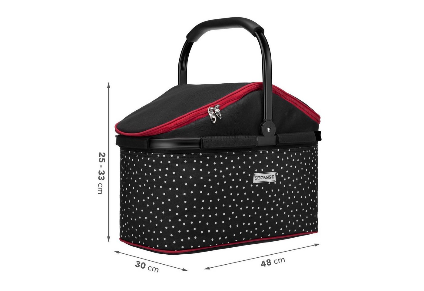 anndora Einkaufskorb thermo Shopper mit Kühlfunktion, 25 l, isolierter Deckel mit Reißverschluss - wasserdichter Boden – Bild 2 von 5