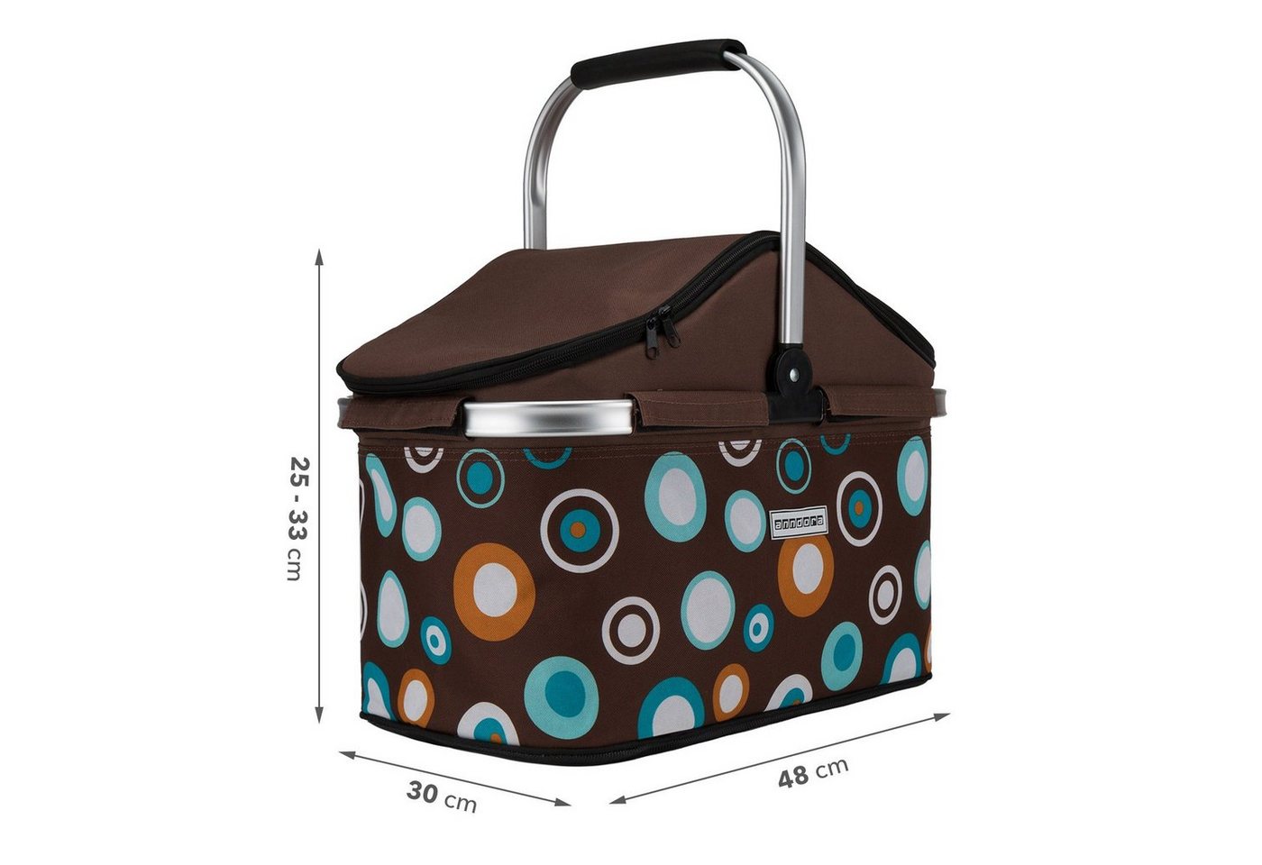 anndora Einkaufskorb thermo Shopper mit Kühlfunktion, 25 l, isolierter Deckel mit Reißverschluss - wasserdichter Boden – Bild 3 von 5