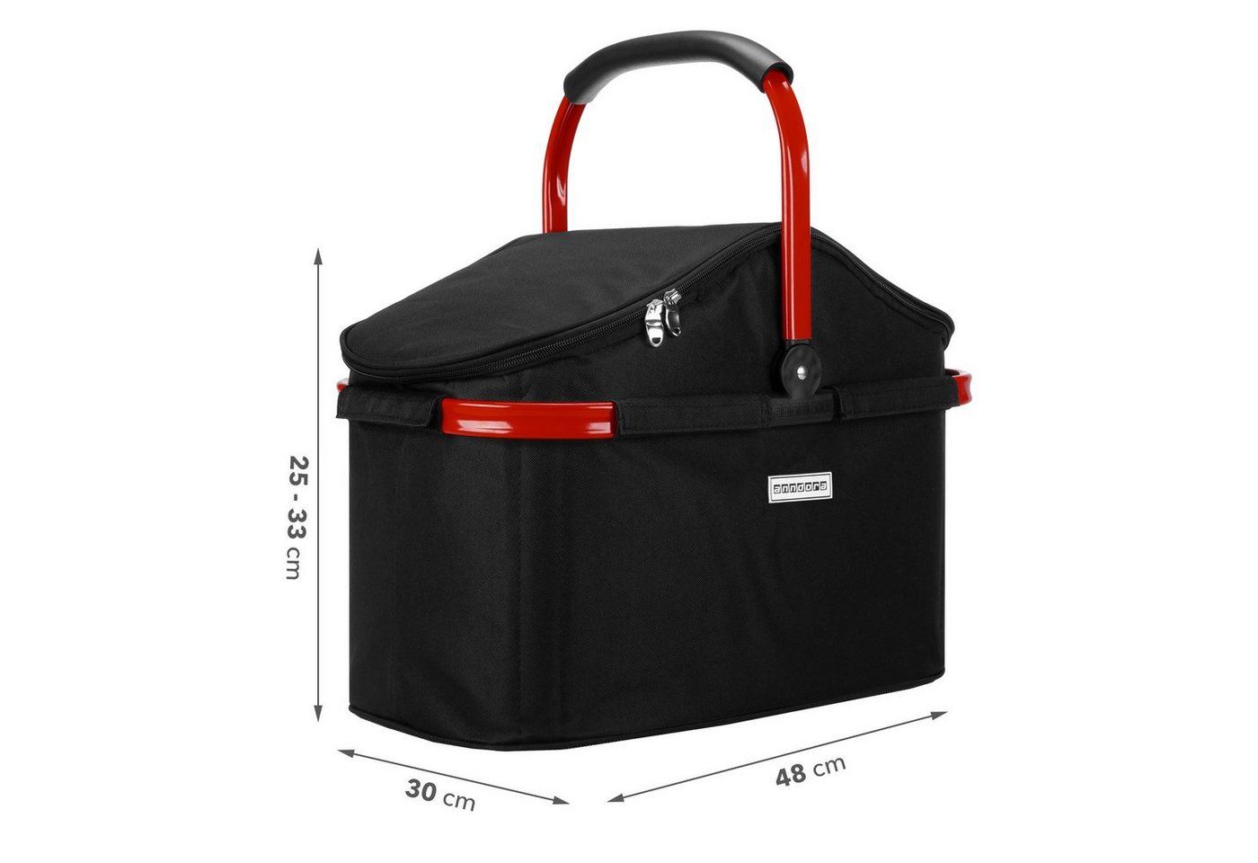 anndora Einkaufskorb thermo Shopper mit Kühlfunktion, 25 l, isolierter Deckel mit Reißverschluss - wasserdichter Boden – Bild 2 von 5