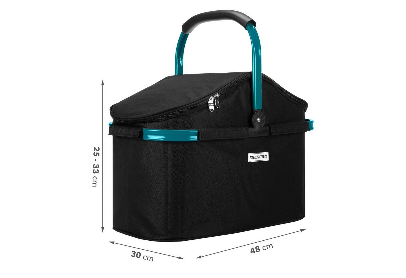 anndora Einkaufskorb thermo Shopper mit Kühlfunktion, 25 l, isolierter Deckel mit Reißverschluss - wasserdichter Boden – Bild 2 von 5