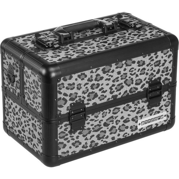 anndora Kosmetikkoffer Multikoffer Rahmenkoffer mit leoprint, variable Fächerunterteilung - Tragegurt - abschließbar