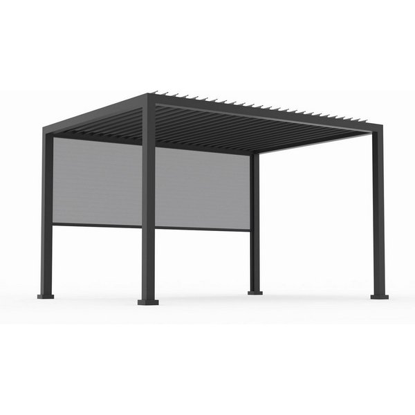 anndora Pergola 3 x 4 Meter Aluminium Pavilion + 1 Stück Seitenwand, BxTxH: 293x293x245 cm, (5-tlg), pulverbeschichtetes wetterfestes Dach - Kurbelmechanik zum 