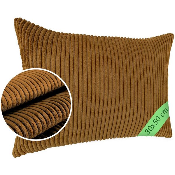 ANRO Dekokissen Kissenhülle MIT oder OHNE Füllung Kissenbezug Zierkissen, Kissenhülle in 30x50cm ohne Füllung Senf