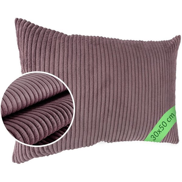 ANRO Dekokissen Kissenhülle MIT oder OHNE Füllung Kissenbezug Zierkissen, Kissenhülle in 30x50cm ohne Füllung Violett