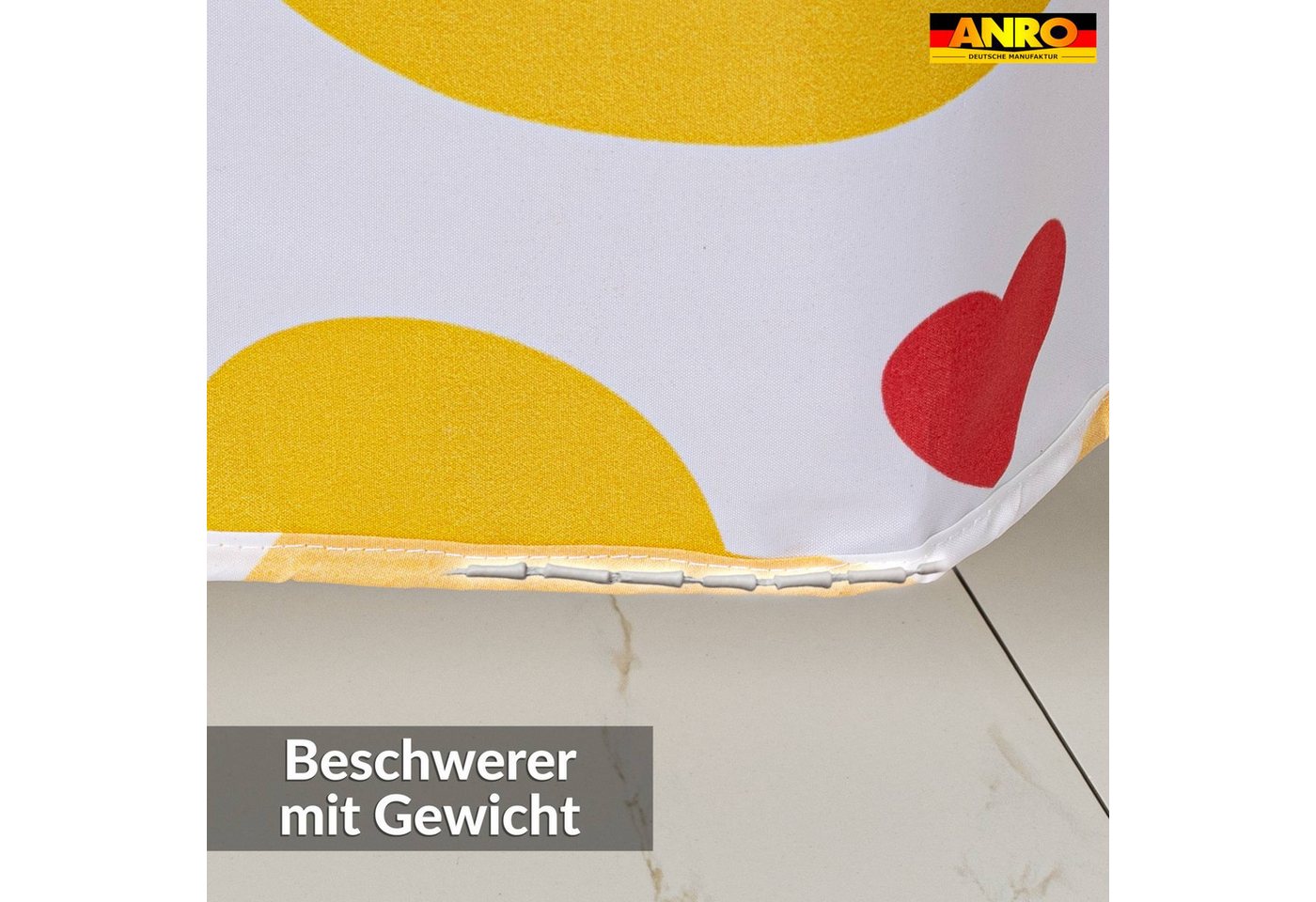 ANRO Duschvorhang FASTY Ente Anti-Schimmel Polyester Badezimmervorhang Bad-Stoff Breite 120 cm (Packung, 1-tlg., Duschvorhang inkl. Aufhängeringe), robuster Vor – Bild 4 von 5