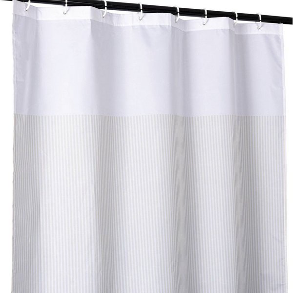 ANRO Duschvorhang FASTY Streifen Anti-Schimmel Polyester Badezimmervorhang Bad-Stoff Breite 120 cm (Packung, 1-tlg., Duschvorhang inkl. Aufhängeringe), robuster