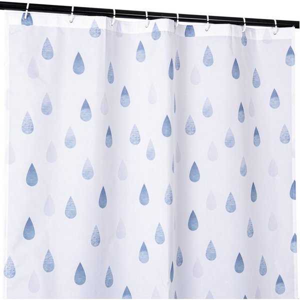 ANRO Duschvorhang FASTY Tropfen Anti-Schimmel Polyester Badezimmervorhang Bad-Stoff Breite 120 cm (Packung, 1-tlg., Duschvorhang inkl. Aufhängeringe), robuster 