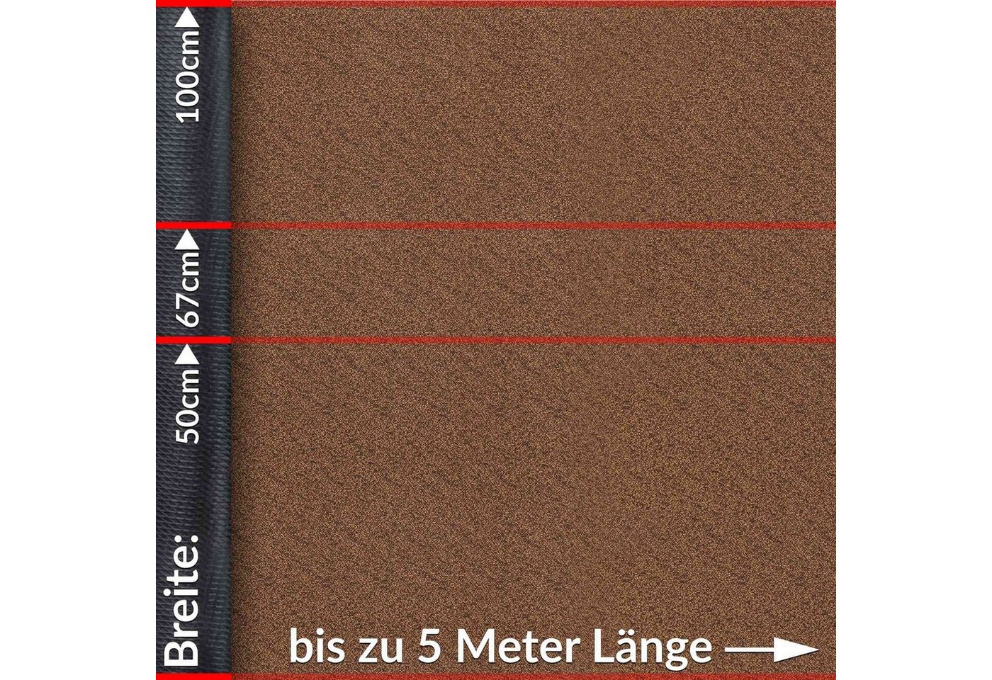 ANRO Küchenläufer Teppichläufer TAMARA Läufer Textil, Eckig, Höhe: 3 mm, Velour – Bild 3 von 4