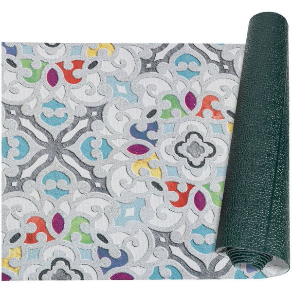 ANRO Küchenläufer Teppichläufer Textil, Rechteckig, Höhe: 3 mm, Bodenläufer 100cm Valentina Grau pflegeleicht