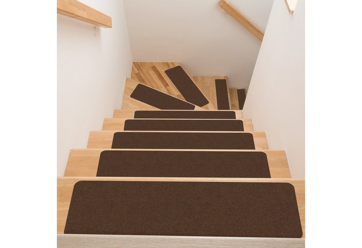 ANRO Stufenmatte Stufenschutz NEMESIS Treppenschutz Treppenmatte, Rechteck, selbsthaftend geruchsarm 20x50cm rutschsischer, anpassbar – Bild 4 von 5