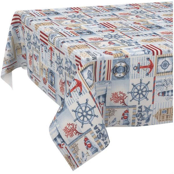 ANRO Tischdecke abwaschbar Tischtuch Baumwolle Polyester wasserabweisend (Einzelstück 1-tlg), Schmutzabweisend Patchwork Rot 100x140cm