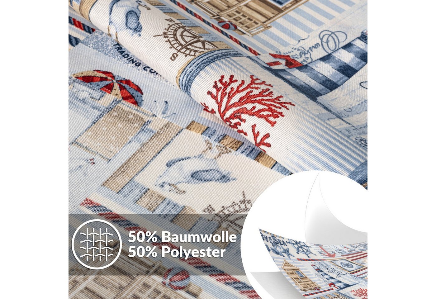 ANRO Tischdecke abwaschbar Tischtuch Baumwolle Polyester wasserabweisend (Einzelstück 1-tlg), Schmutzabweisend Patchwork Rot 100x140cm – Bild 2 von 5