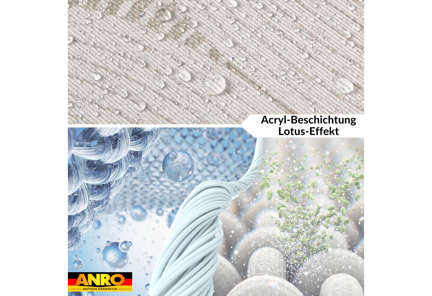 ANRO Tischdecke abwaschbar Tischtuch Baumwolle Polyester wasserabweisend (Einzelstück 1-tlg), Schmutzabweisend Geometrie Beige 100x140cm – Bild 5 von 5