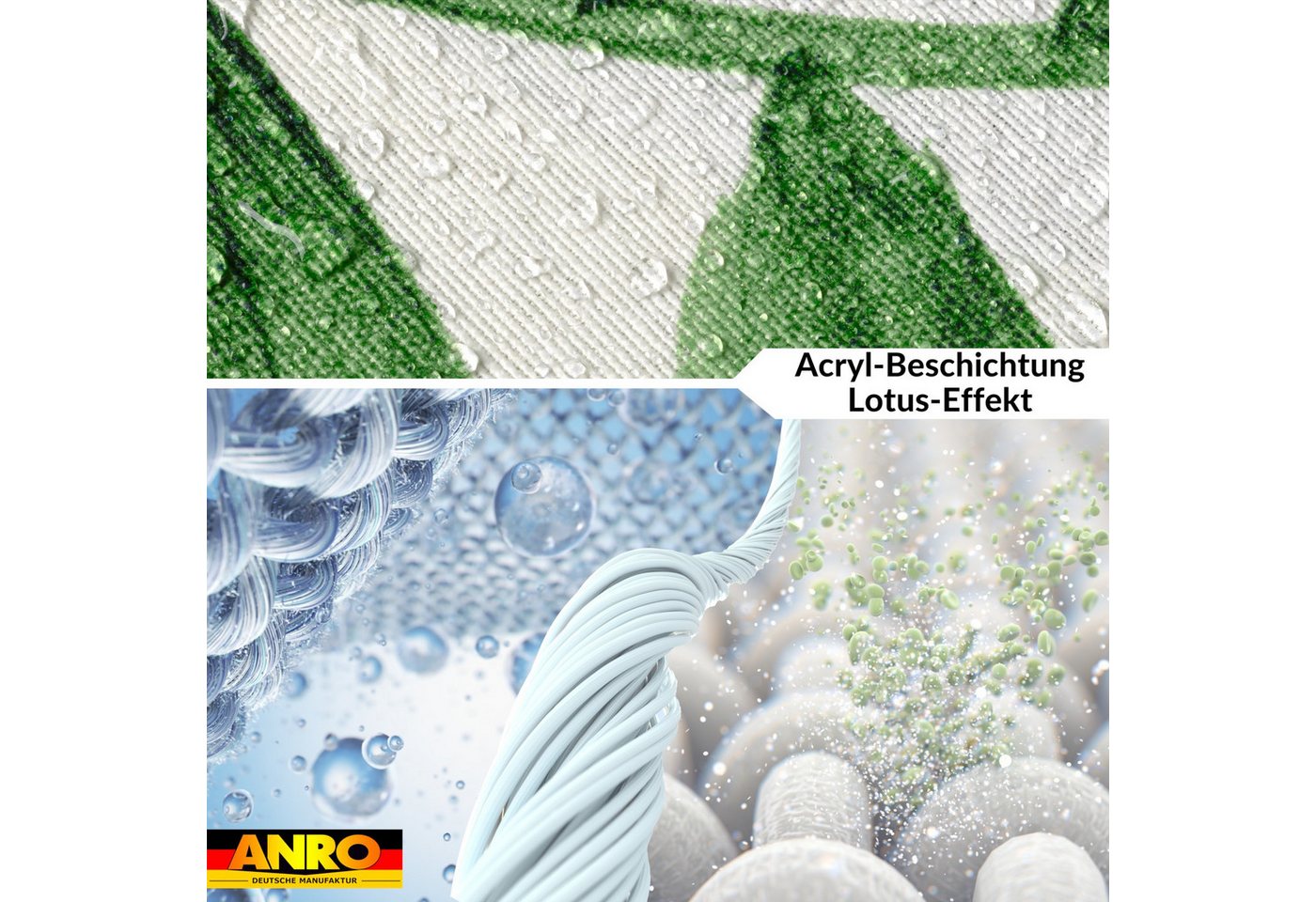 ANRO Tischdecke abwaschbar Tischtuch Baumwolle Polyester wasserabweisend (Einzelstück 1-tlg), Schmutzabweisend Botanik Grüntöne 100x140cm – Bild 5 von 5