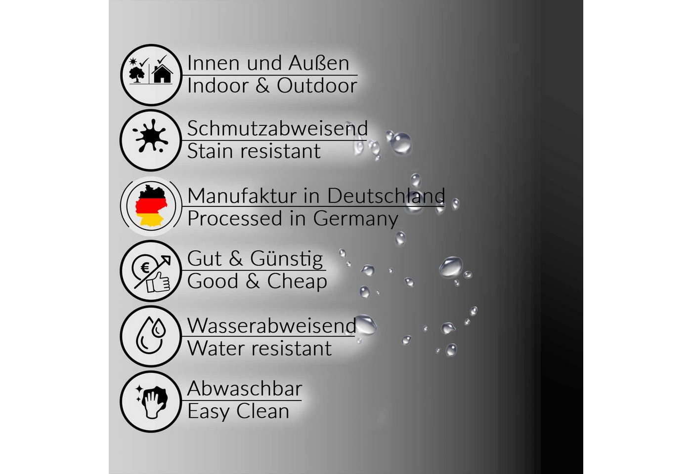 ANRO Tischdecke abwaschbar Wachstuch-Tischdecke Gartentischdecke (Einzelstück 1-tlg), wasserabweisend Einfarbig Schwarz 100x140cm – Bild 4 von 5