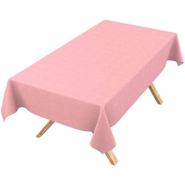 ANRO Tischdecke aus Baumwollmischung, Leinenoptik uni, abwaschbar, Schnittkante