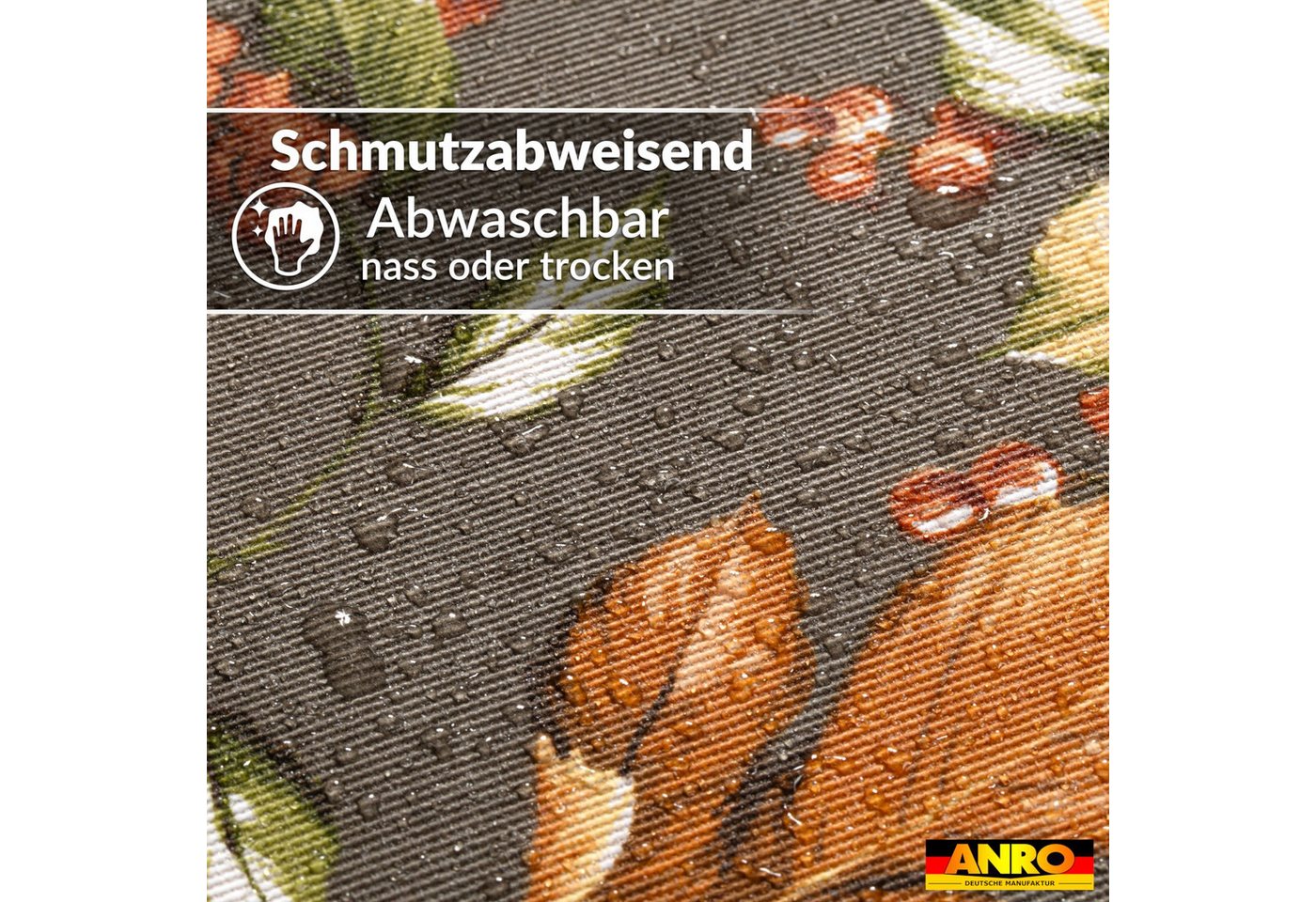 ANRO Tischdecke aus Baumwollmischung, Herbstlaub, abwaschbar, 160 g/m², Paspelband – Bild 4 von 5