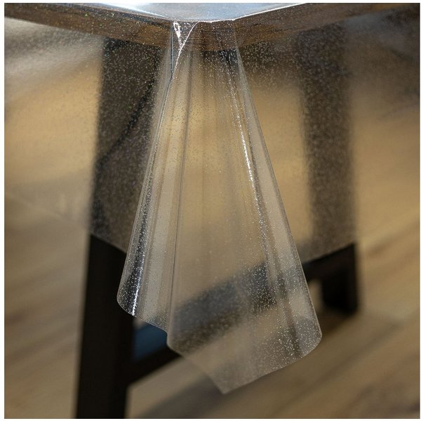 ANRO Tischdecke Glitter abwaschbar Wachstuch pflegeleicht wasserabweisend (Einzelstück 1-tlg), Glitzer Glam Transparent Breite 140cm Gartentischdecke