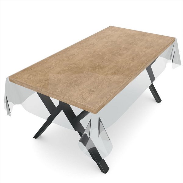 ANRO Tischdecke KLARA abwaschbar Tischfolie transparent Gartentischdecke 0,2mm (Einzelstück 1-tlg), wasserabweisend Durchsichtig Transparent Breite 140cm