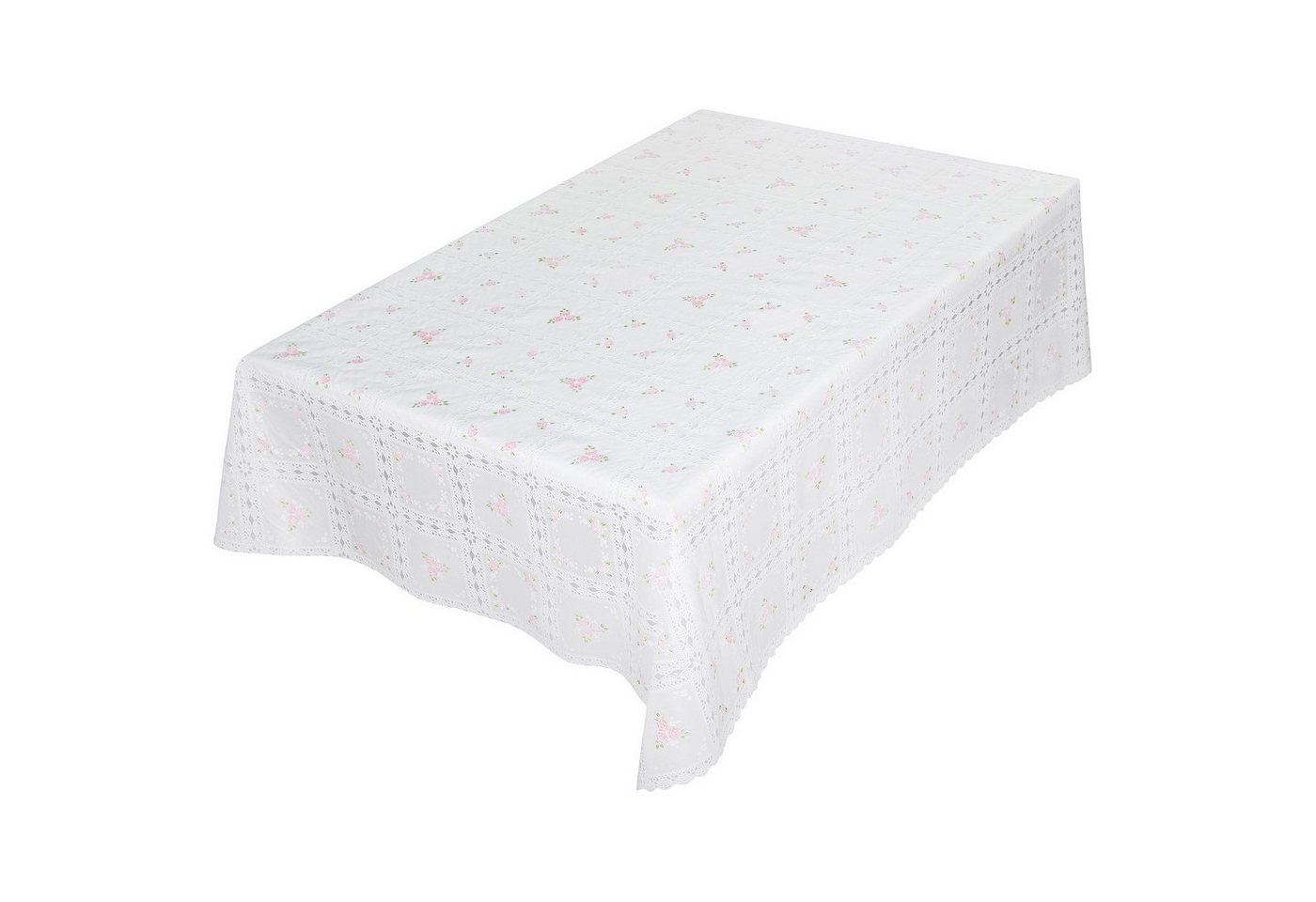 ANRO Tischdecke Lace Vinyltischdecke Häkelspitze Gartentischdecke (Einzelstück 1-tlg), Relief Lace Vinyl 138x100cm wasserabweisend – Bild 2 von 5