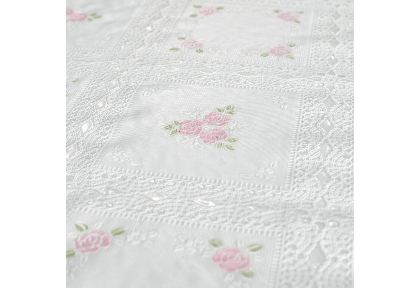 ANRO Tischdecke Lace Vinyltischdecke Häkelspitze Gartentischdecke (Einzelstück 1-tlg), Relief Lace Vinyl 138x100cm wasserabweisend – Bild 3 von 5