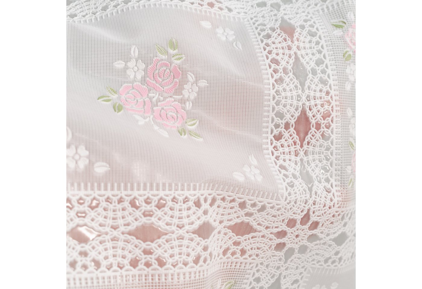 ANRO Tischdecke Lace Vinyltischdecke Häkelspitze Gartentischdecke (Einzelstück 1-tlg), Relief Lace Vinyl 138x100cm wasserabweisend – Bild 4 von 5