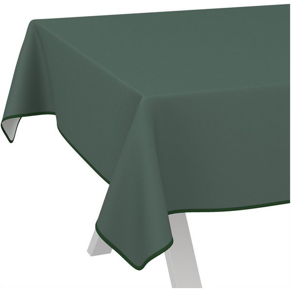 ANRO Tischdecke Wachstuchtischdecke abwaschbar UNI auch als Gartentischdecke (Einzelstück 1-tlg), wasserabweisend pflegeleicht Textil-Optik Grün 100x140cm