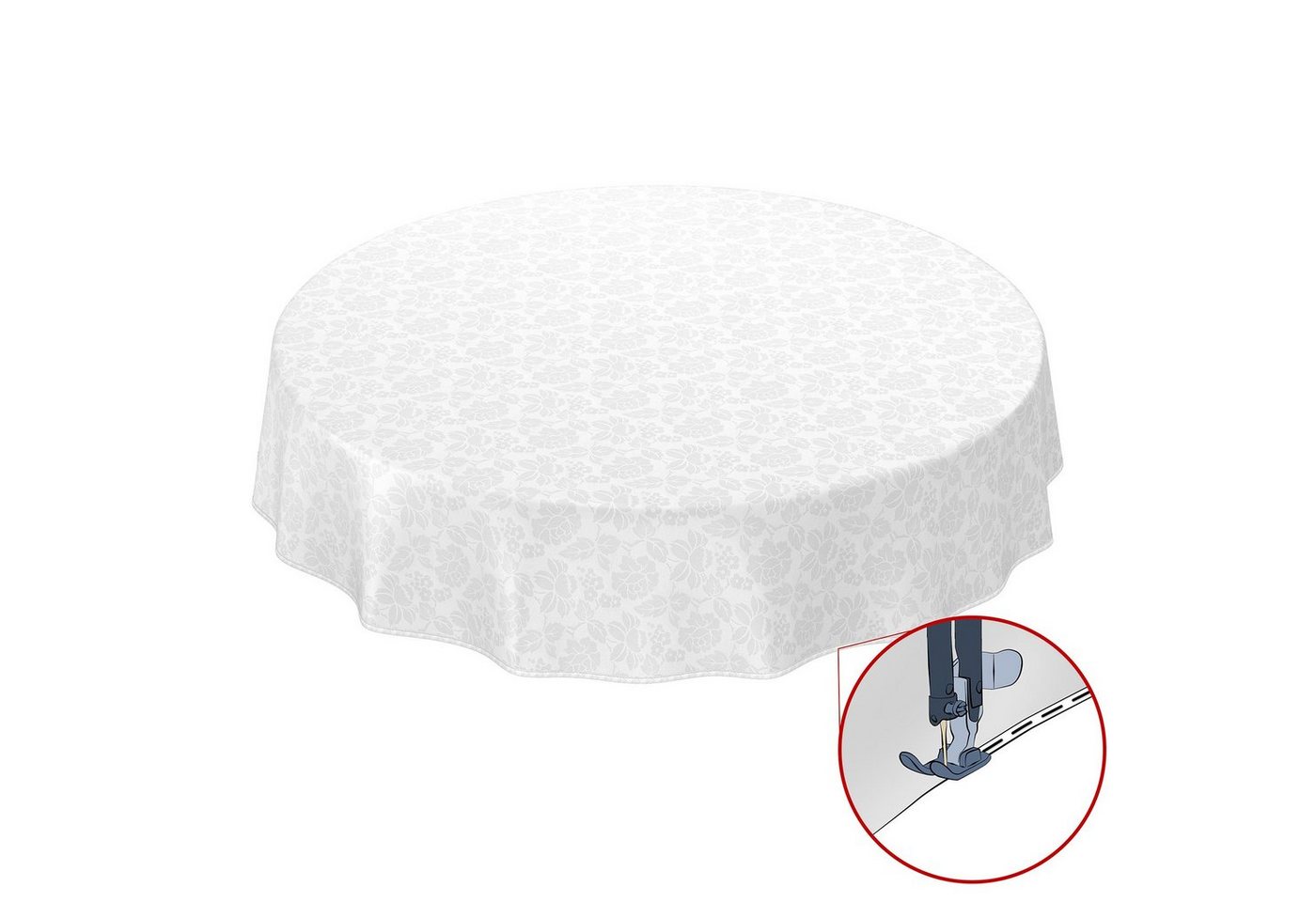 ANRO Tischdecke Wachstuchtischdecke Gartentischdecke Wachstischdecke (Einzelstück 1-tlg), Damast 140x100cm wasserabweisend mit Saum – Bild 2 von 4