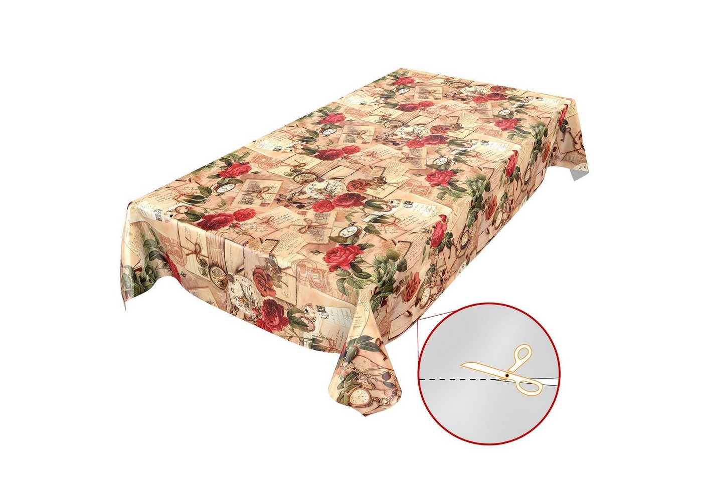 ANRO Tischdecke Wachstuchtischdecke Gartentischdecke Wachstischdecke (Einzelstück 1-tlg), Glatt 140x100cm wasserabweisend – Bild 2 von 5