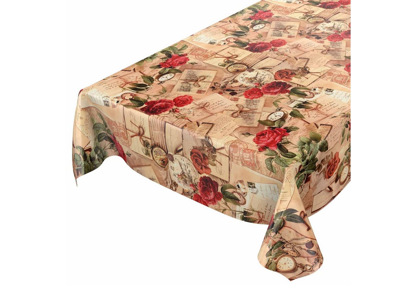 ANRO Tischdecke Wachstuchtischdecke Gartentischdecke Wachstischdecke (Einzelstück 1-tlg), Glatt 140x100cm wasserabweisend – Bild 5 von 5