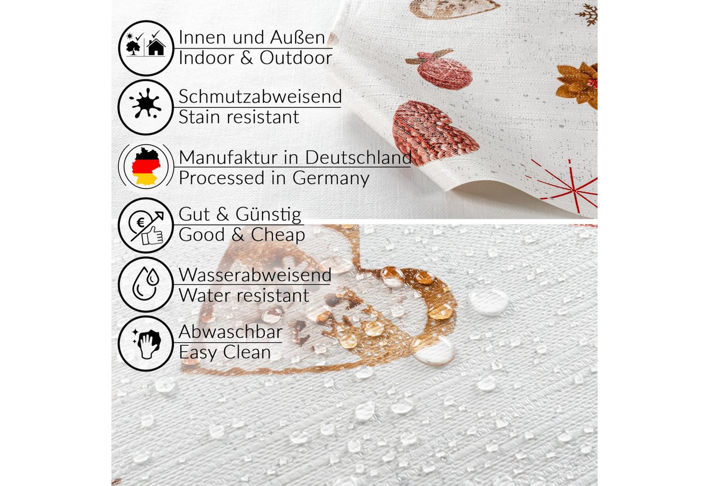 ANRO Tischdecke Wachstuchtischdecke Gartentischdecke Wachstischdecke (Einzelstück 1-tlg), Geprägt 140x100cm wasserabweisend mit Saum – Bild 3 von 5
