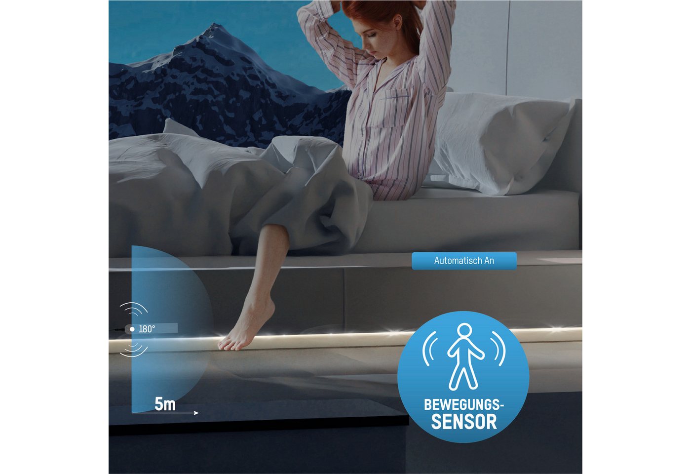 ANSMANN AG LED Dekolicht LED-Band mit Bewegungssensor, Tag- und Nachtsensor, selbstklebend – Bild 4 von 5