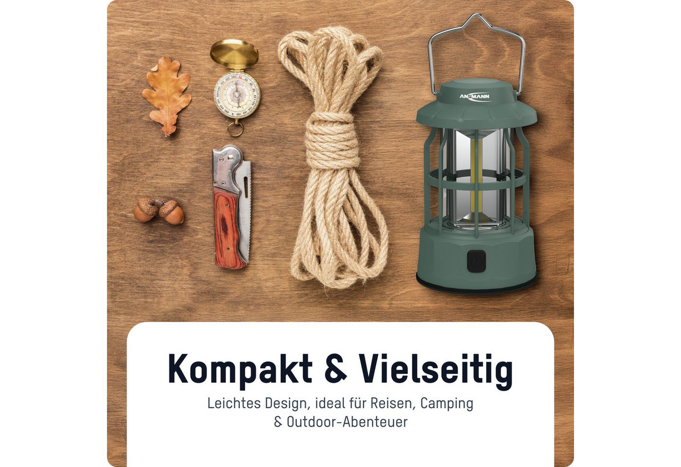 ANSMANN AG LED Gartenleuchte LED Campinglampe, akkubetriebene Outdoor Laterne mit 3 Leuchtmodi – Bild 2 von 5