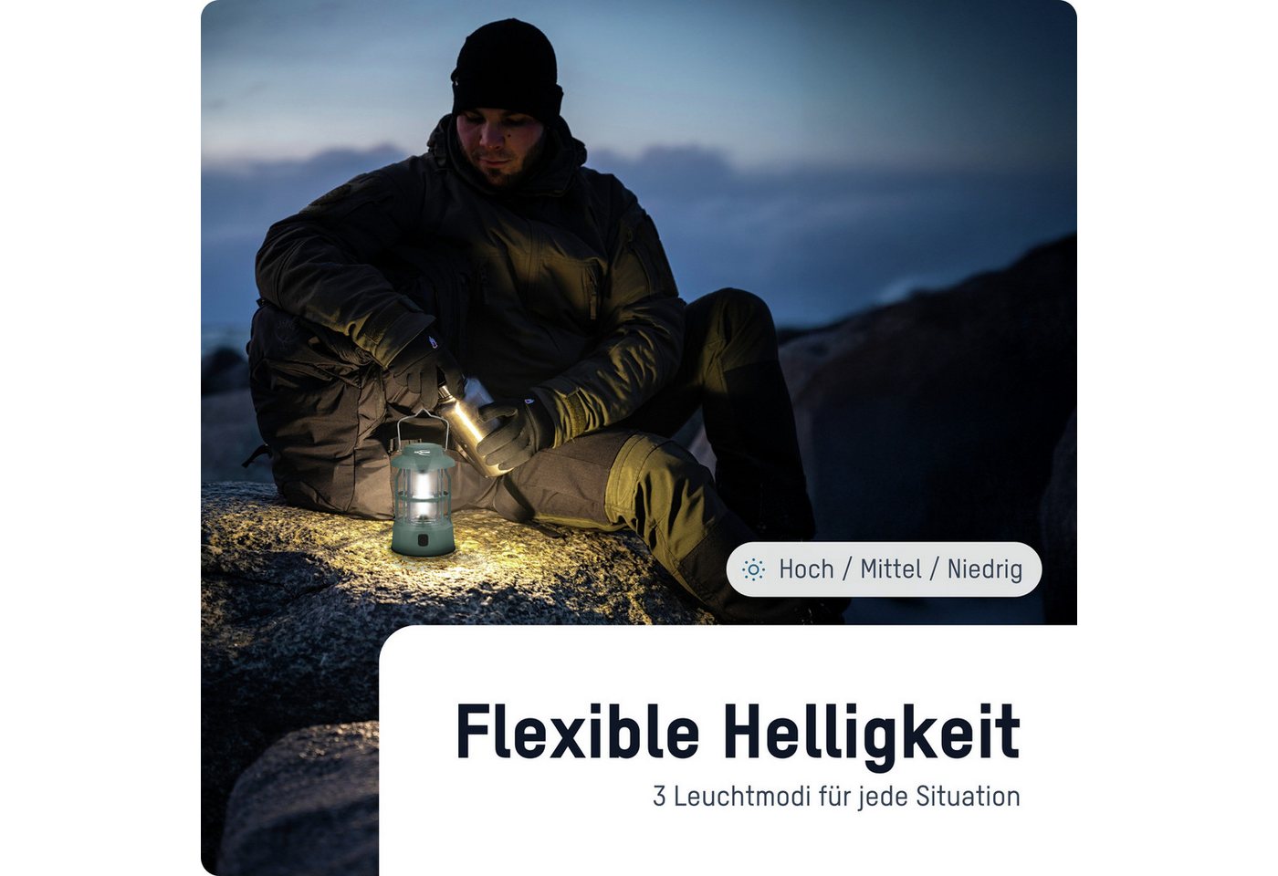 ANSMANN AG LED Gartenleuchte LED Campinglampe, akkubetriebene Outdoor Laterne mit 3 Leuchtmodi – Bild 4 von 5