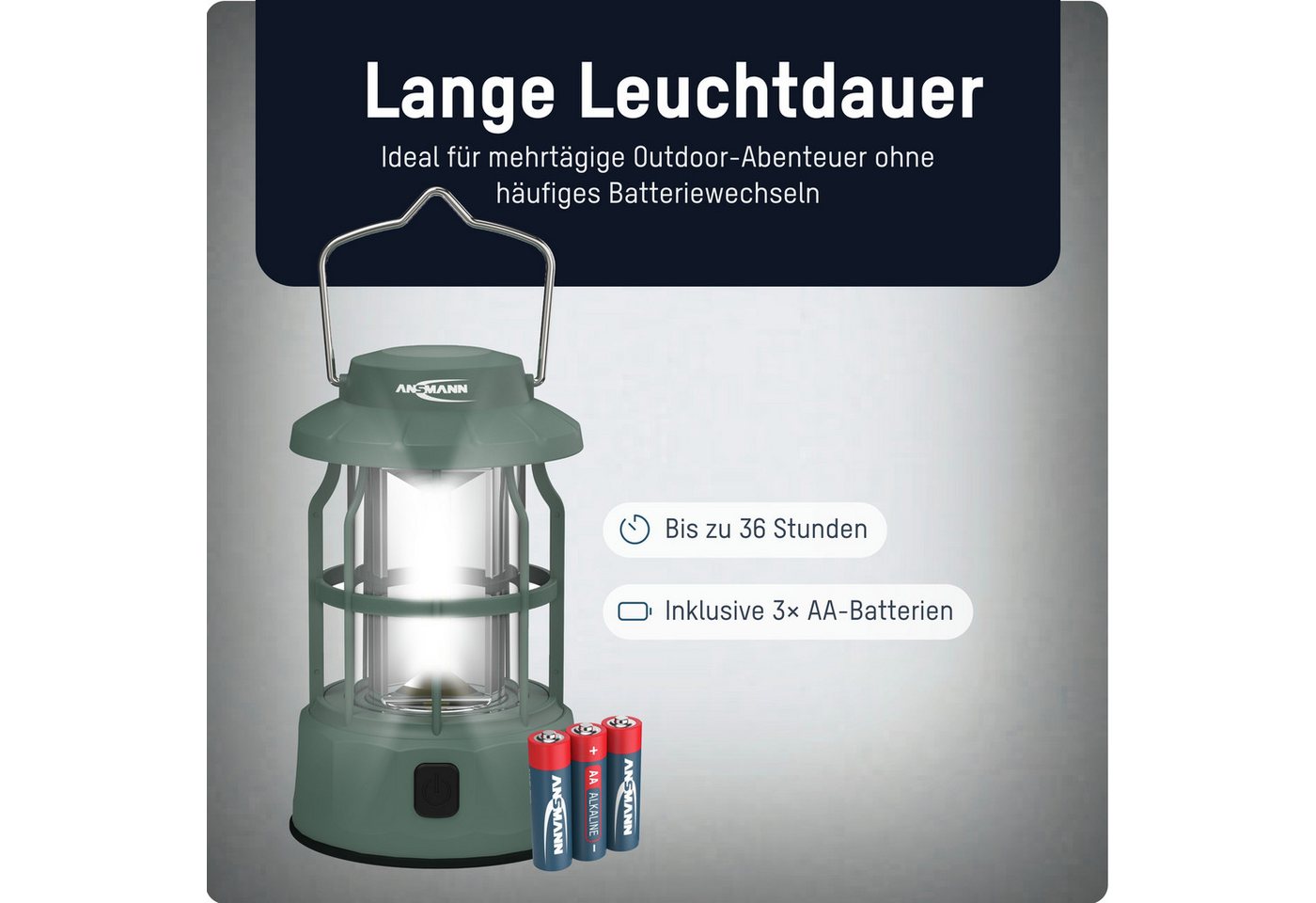 ANSMANN AG LED Gartenleuchte LED Campinglampe, akkubetriebene Outdoor Laterne mit 3 Leuchtmodi – Bild 5 von 5