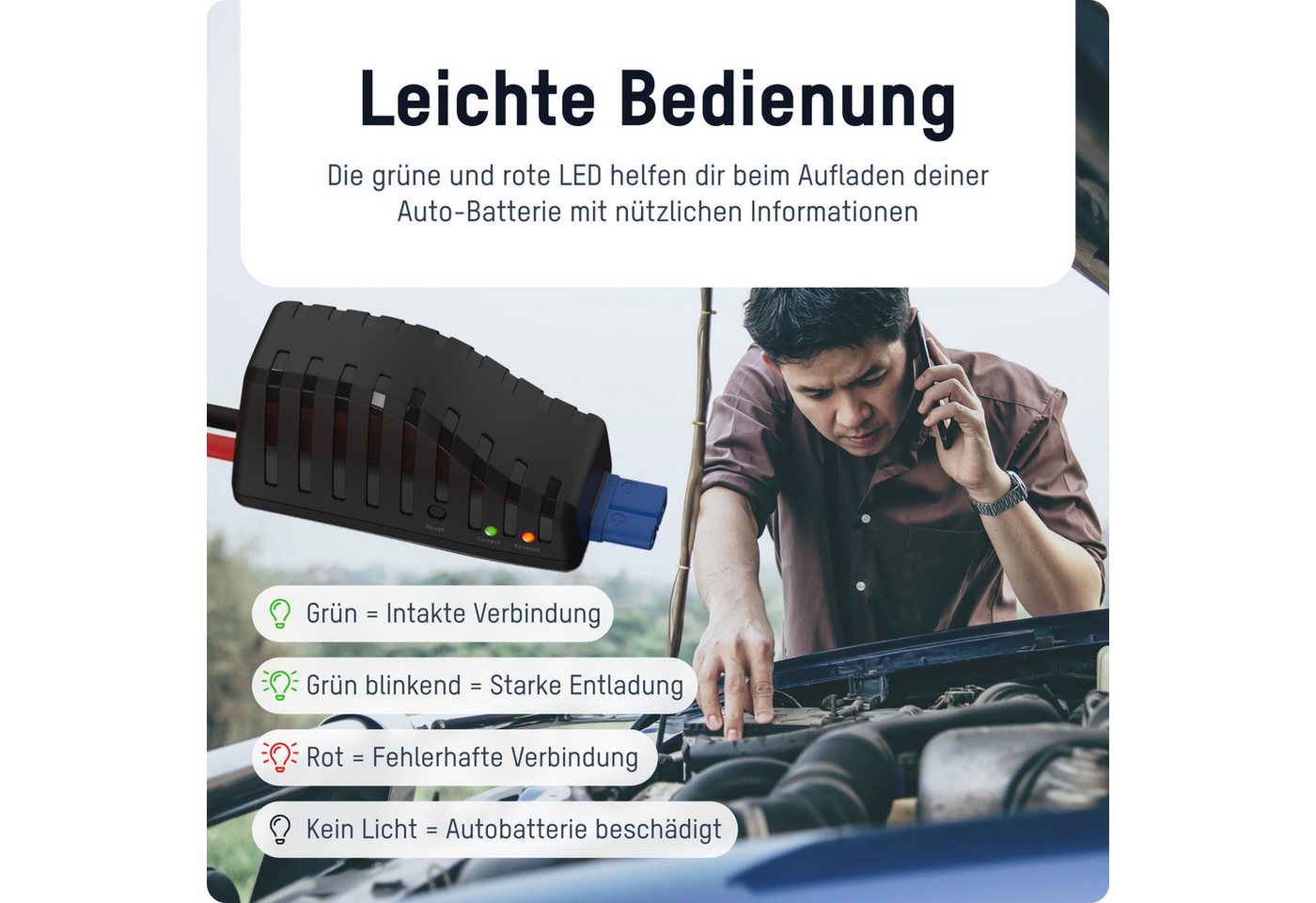 ANSMANN AG Starthilfeadapter für Powerstations / Überbrückungskabel für Pkw Powerstation – Bild 3 von 5