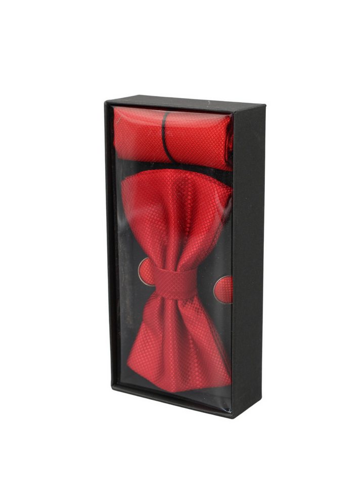 ANTALUX Fliege Elegantes 4-teiliges Herren-Set: Fliege, Tuch & Manschettenknöpfe – Bild 2 von 2