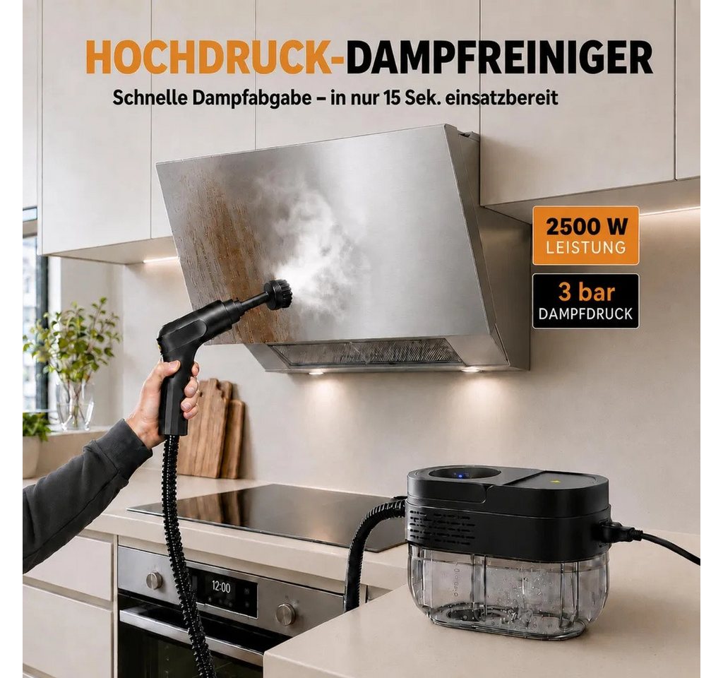ANTCOOL Dampfsterilisator Dampfreiniger 2500W, 1600ml Tank, 3 Bar, 3 Dampfstufen, 13 Teile – Bild 2 von 5