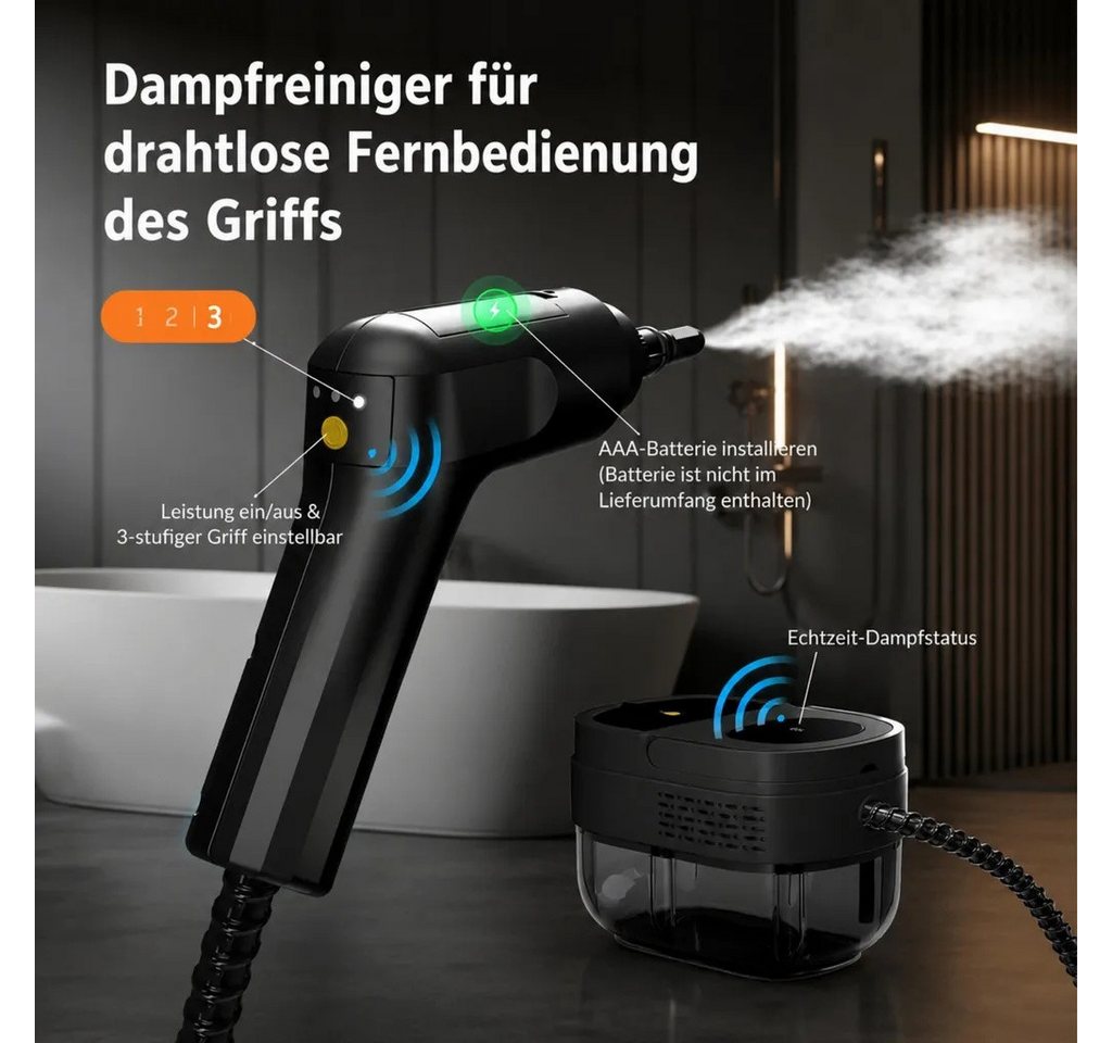 ANTCOOL Dampfsterilisator Dampfreiniger 2500W, 1600ml Tank, 3 Bar, 3 Dampfstufen, 13 Teile – Bild 4 von 5
