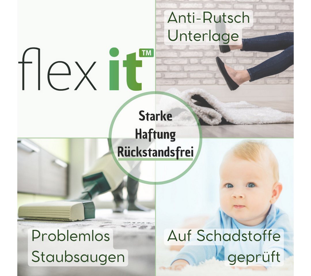 flex it Antirutsch Teppichunterlage flex it® Classic Standard - Antirutschmatte für Teppiche, (1-St), Kein Verkleben und keine Rückstände – Bild 5 von 5