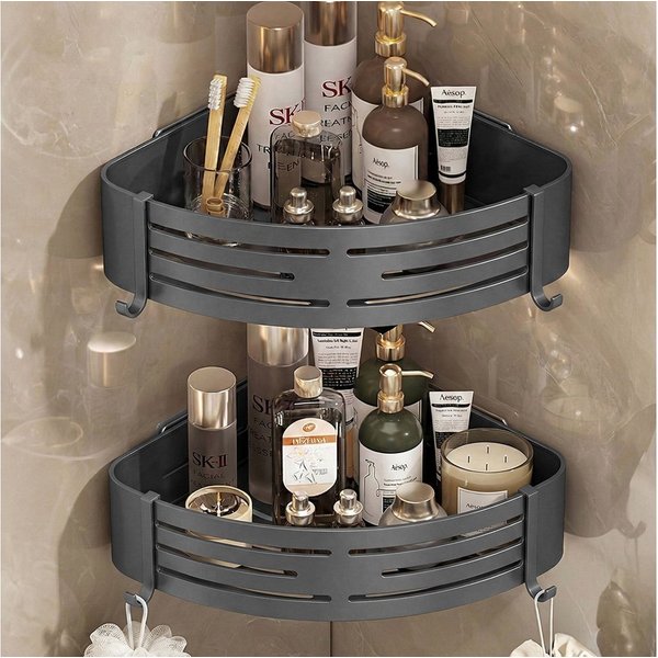 ANYSUN Duschregal Duschablage ohne Bohren Badezimmer Organizer,Badregal Duschregal, 2-tlg., Duschkörbe für Bad Küche Toilette