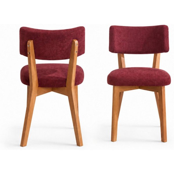 ANYSUN Esszimmerstuhl 2er Set mit gepolstertem Sitz & Holzbeinen., 77cm hoch, mit gepolsterter Rückenlehne, bis 200 kg belastbar