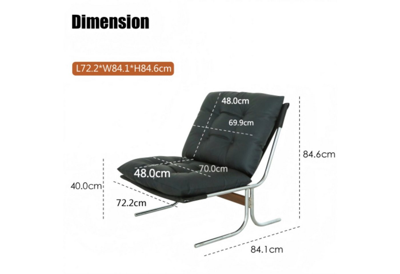 ANYSUN Loungesessel Wohnzimmersessel, Kunstleder,70 cm Sitzbreite, Polster abnehmbar (1-teilig), Für Wohnzimmer & Leseecke, B72,2/T84,1/H84,6 cm – Bild 2 von 5