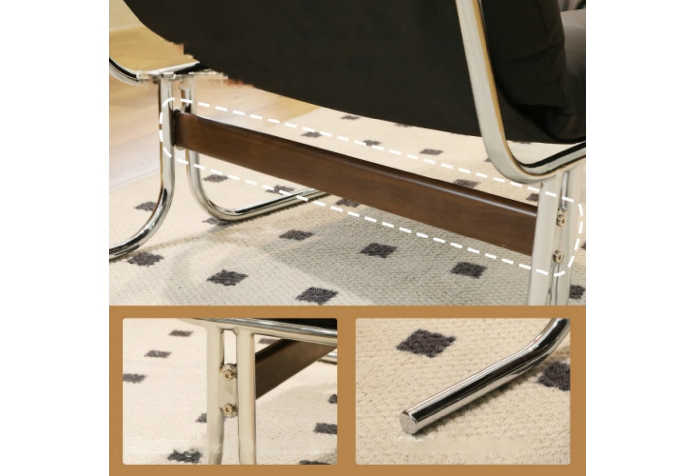 ANYSUN Loungesessel Wohnzimmersessel, Kunstleder,70 cm Sitzbreite, Polster abnehmbar (1-teilig), Für Wohnzimmer & Leseecke, B72,2/T84,1/H84,6 cm – Bild 4 von 5